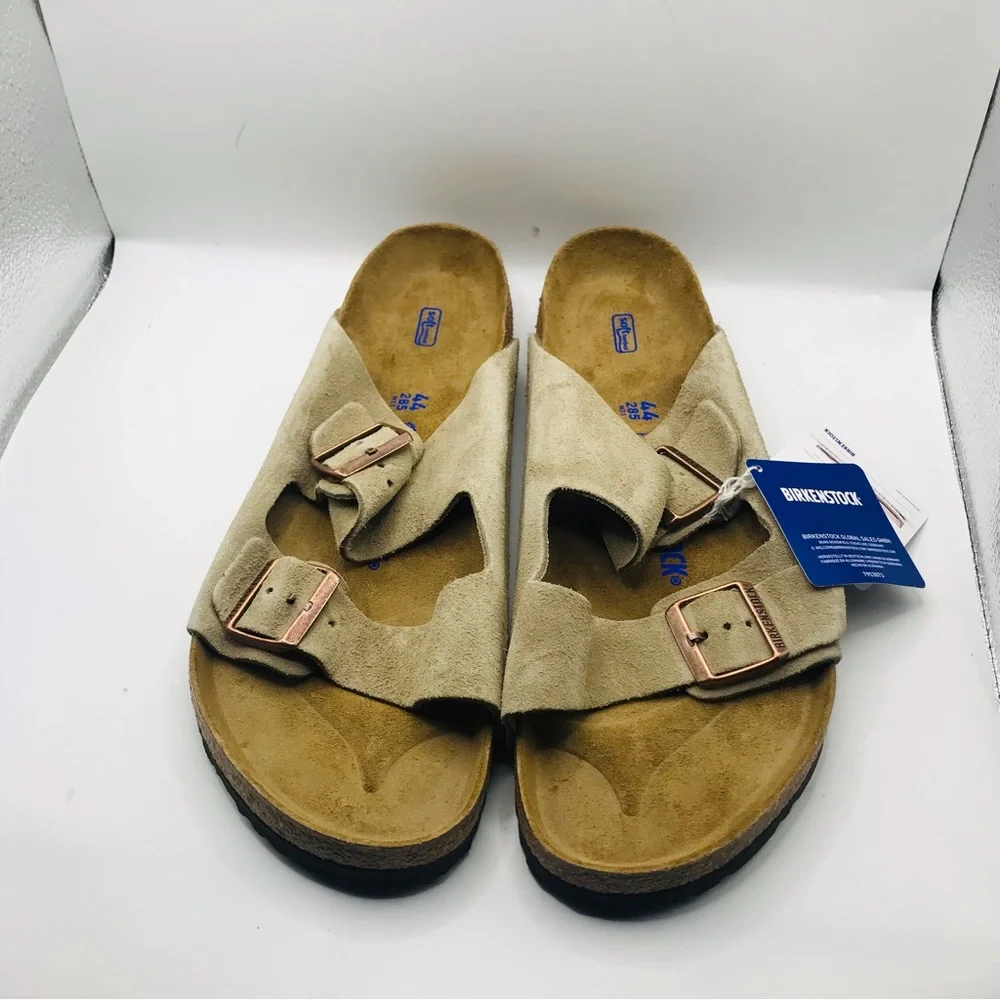 Birkenstock Men's Sandals Arizona Soft Footbed in Beige